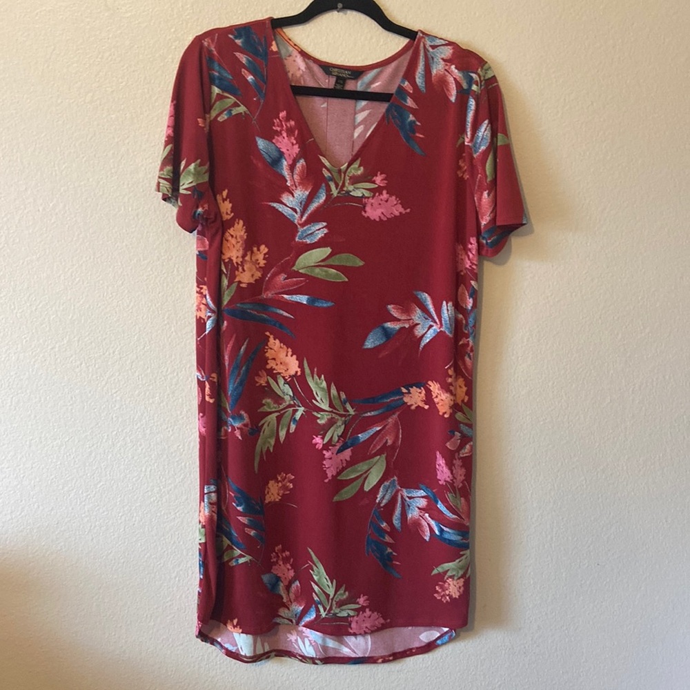 Christian Siriano New York Tropical Floral V Neck